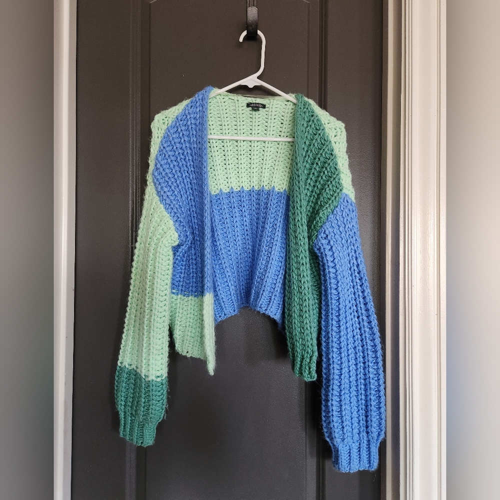 Wild Fable Color Block Chunky Knit Long Sleeve Open Cardigan Women's small